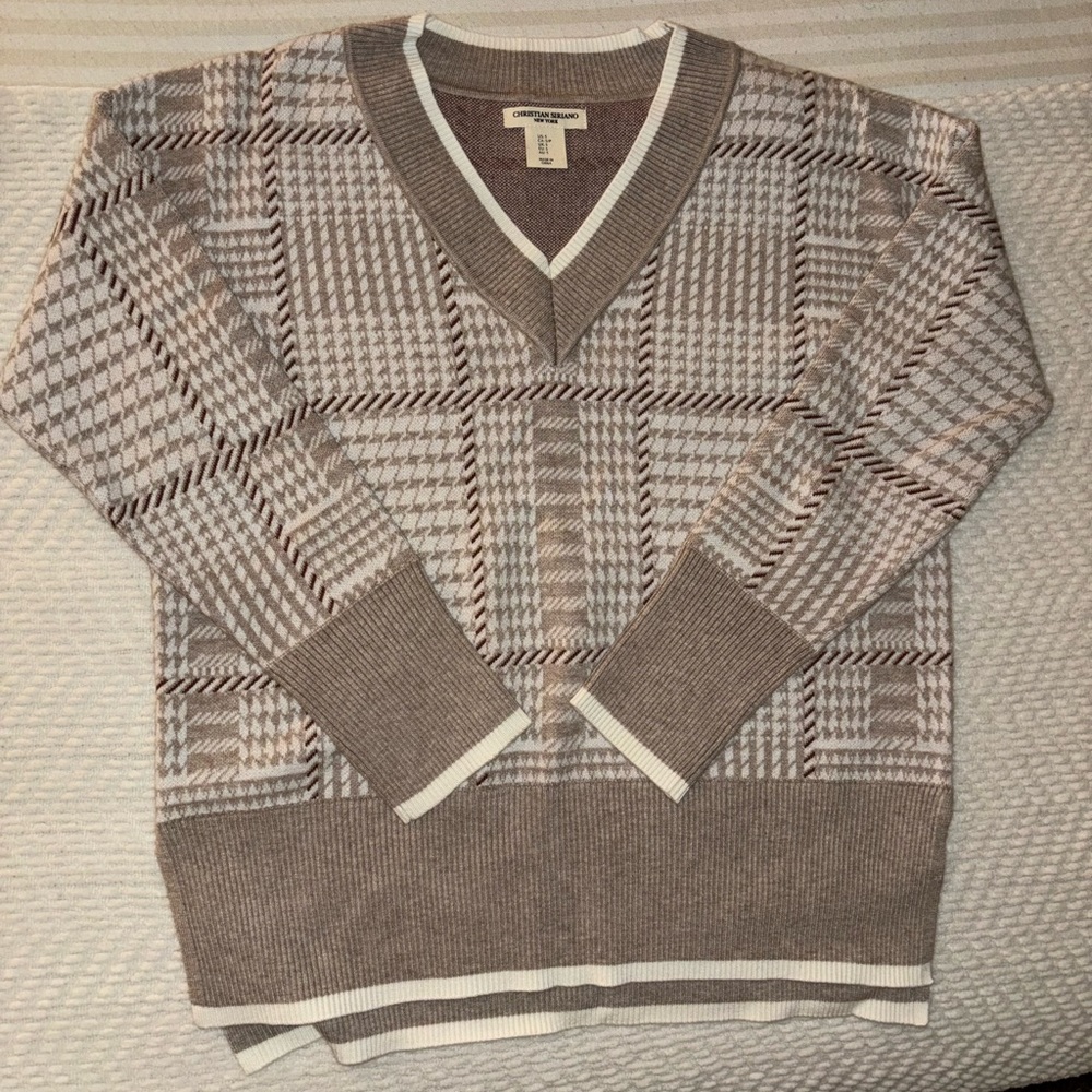 Christian Siriano plaid sweater
